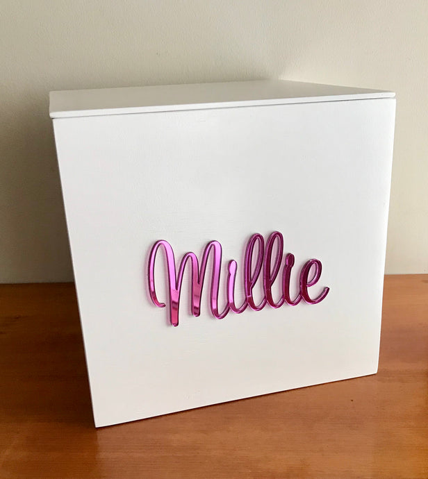 Pink Mirror Personalised Toy Box