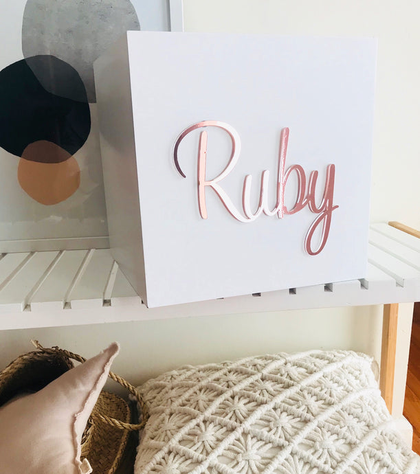 Rose Gold Mirror Personalised Toy Box